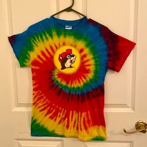 Multicolor Tie Dye Peace Love and Beaver Nuggets Graphic T-Shirt